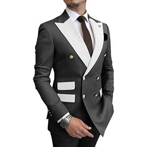 メンズスーツツーピーススリムフィットプロフェッショナルドレスシングルブレスト2ボタンスポーツカジュアルブレザーパーティーウエディング軽量セット - Product Image 2