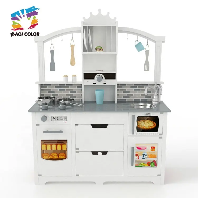 Kitchen Set Toy For Kids 2021 New Arrival Simulation Pretend Play Wooden Big Kitchen Set Educational Toys For Kids W10C562