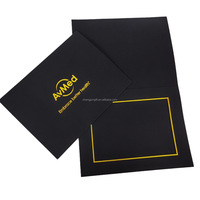 Cadre photo pliable fait main avec logo et images personnalisés, estampage à chaud doré, dossier photo en papier noir