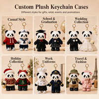 Porte-clés en peluche personnalisé, jouet en peluche panda, porte-clés doux en peluche pour sac à dos, cadeau pour enfants, vente en gros