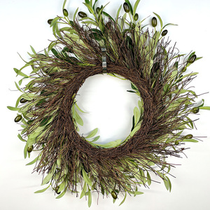 <span class=keywords><strong>Guirlande</strong></span> de feuilles d'olivier artificielles vertes avec feuillage d'olivier pour la décoration murale, de fenêtre, de mariage, du printemps et de l'été à la maison - Product Image 5