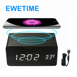 Mẫu miễn phí ewetime LED đồng hồ báo thức với sạc không dây cho Văn phòng Phòng phòng khách nhà bếp sử dụng các biện pháp hộ gia đình nhiệt độ - Product Image 5