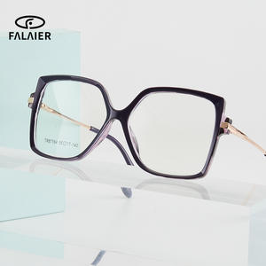 Montures de lunettes carrées TR87164, monture intégrale, protection anti-lumière bleue, unisexe, verres plats, matériau des verres en acétate - Product Image 4