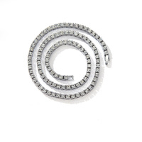 Cadena decorativa de moda estilo hip hop, tipo tenis cubano, de aleación de zinc con circonitas engastadas de una sola fila de 3mm, 4mm, 5mm, para propietarios y mascotas