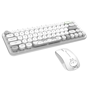 MOFii Fábrica al por mayor Teclado y ratón inalámbricos conjunto niñas Oficina Linda ilustración portátil de escritorio compacto en 2024 - Product Image 1
