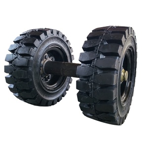 Roda kontainer angkat beban karet Solid, Super berat 5T 7T 16 "22" dengan Kit spindel Jack <span class=keywords><strong>Lug</strong></span> untuk Hub kontainer ISO - Product Image 1