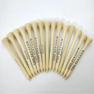 Nude bambu Em Massa De Madeira 2-3/4 "golfe tees peg Personalizado Impresso Bambu Golf Tee De Madeira Golf Tee