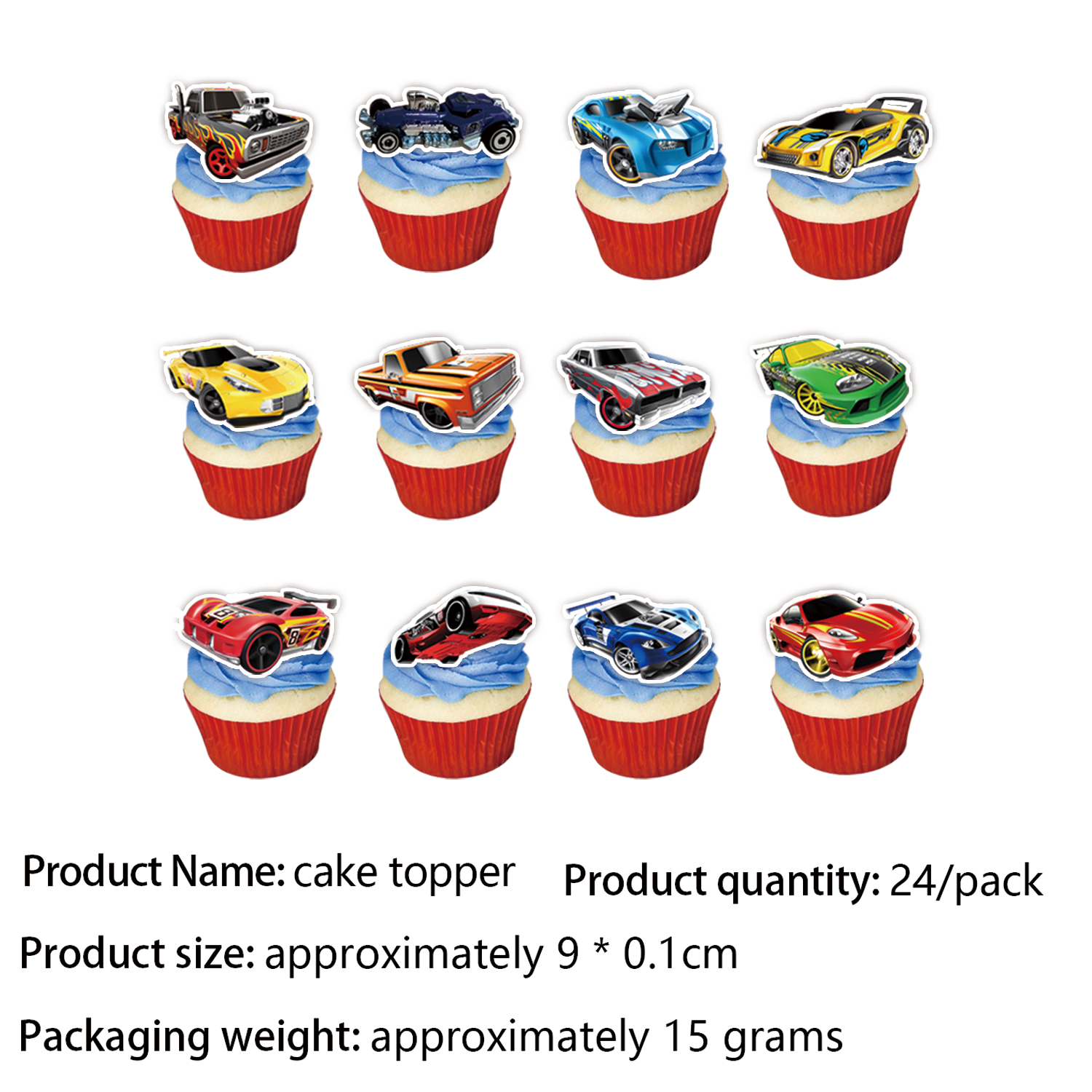 Decoración para tarta grande - 24 unidades