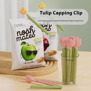 คลิปหนีบปิดผนึกดอกทิวลิปแม่เหล็กสำหรับถุงพลาสติกอาหารกันความชื้นเก็บความเย็นได้อย่างมหัศจรรย์สำหรับใช้ในครัวเรือนของจิปาถะ - Product Image 1