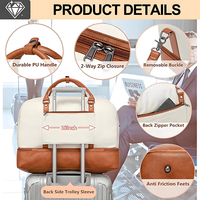 Sac de voyage tendance pour femme, sac de week-end, sac fourre-tout avec poche à chaussures, sac de sport pour les vacances