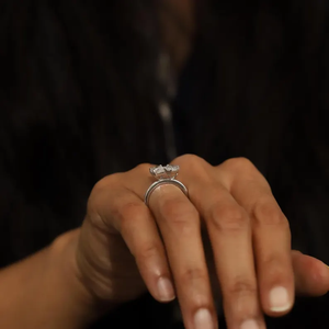 Premium 3ct Lab Grown Diamond Two <b>Stone</b> Engagement Ring Pear And Emerald Cut Crafted In 14K White Gold Elegant Gift For Her - Product Image 6