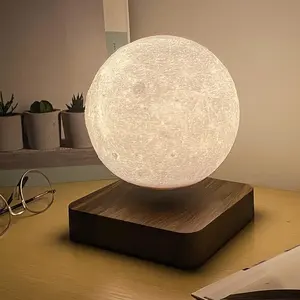 ضوء هالولايت ليفيتيتر العائمة ، الغزل 3D الطباعة المغناطيسية ضوء القمر ليلة فريدة من نوعها مصابيح الكرة الأرضية العائمة