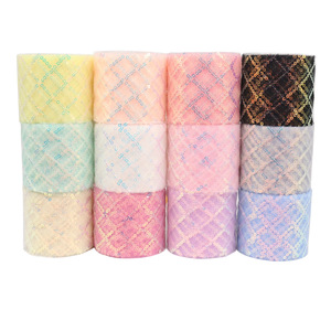 6cm 10 yardas lentejuelas bordado malla tul rollos suave boda DIY accesorios rollos malla tul tela cinta - Product Image 3