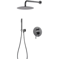 Mitigeur de douche encastré 2 voies en métal canon de fusil avec pommeau de douche en acier inoxydable de 10 pouces