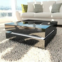 Mobilier de salon carré Offre Spéciale personnalisé table d'appoint haute brillance UV table basse lumière LED