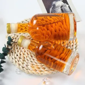 Luxury Unique Shape 700ml Whiskey Brandy Tequila Gin Vodka Rum Bottle With Glass Cap Custom Liquor Alcohol BottleRecyclable