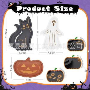 Pengzhan Halloween Serving <b>Tray</b> Wooden Decorative <b>Snack</b> Plate For Party Food Display - Product Image 5