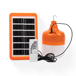 Luces Led Usb con tablero solar recargable 100-300W Paneles de bombilla solar de carga Lámpara de bombilla Led con control remoto - Product Image 1
