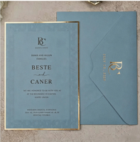 Ensemble de papeterie de mariage personnalisé haut de gamme, enveloppes, papier kraft fantaisie, tampon doré, design personnalisé, expédition rapide des échantillons