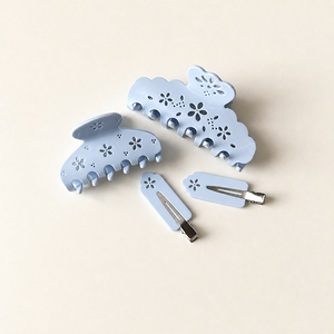 Pince à cheveux DD style Instagram, couleur unie simple, 7,6 cm, avec dentelle florale découpée, accessoires capillaires romantiques à la française, style coquette - Product Image 5