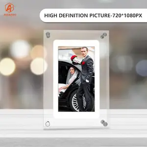 4 5 7 10.1 Inch Crystal Advertising Player Transparent Acrylic Motion Video Digital Photo Frame