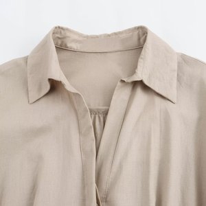 TAOP&ZA 2026 <span class=keywords><strong>Abito</strong></span> <span class=keywords><strong>Camicia</strong></span> <span class=keywords><strong>Midi</strong></span> da Donna Primavera Nuovo Stile con Colletto e Cintura Manica Corta 8372101 8372102 - Product Image 3