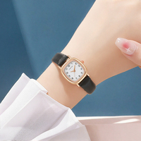 Harga Grosir Minimal Jam Tangan Wanita Quartz Dial Putih Rose Gold Kotak Kecil Pabrik Perhiasan Pesanan Kecil Logo Kustom Hitam