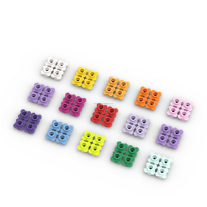 教育玩具 1 公斤 ABS 塑料圆板 1 X 1 带花边（4 个花柄/花瓣）经典积木 DIY 零件 编号 33291 - Product Image 1