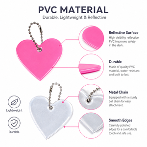 Llavero Reflectante de PVC en Forma de Corazón con Logotipo Personalizado, Etiqueta de Seguridad Nocturna, Colgante Pequeño y Ligero, Regalos Promocionales al por Mayor - Product Image 4