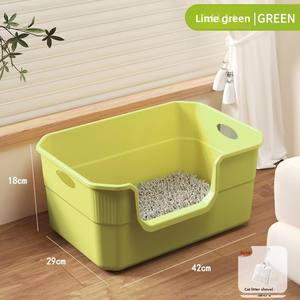 Büyük boy 20L anti-sıçrama kedi kum kabı yavru kedi ve evcil hayvanlar için kolay temiz plastik kapalı tuvalet - Product Image 6