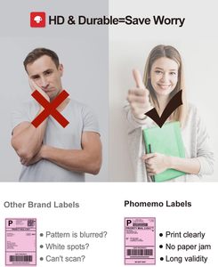 Có thể tái chế 4 "x 6" màu hồng đục lỗ trực tiếp địa chỉ nhiệt vận chuyển Máy in nhiệt tương thích 4x6 nhãn trong CuộN - Product Image 3