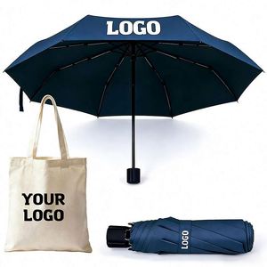 Wholesale Logo 3 <b>Folding</b> Foldable for Advertise Business Promotion Gift Travel Rainy Sunny Umbrellas Custom Promotional Gifts - Product Image 1