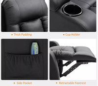 Fauteuil inclinable individuel pivotant et à bascule avec mousse à mémoire de forme, fauteuil électrique relevable pour salon