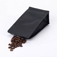 كيس قهوة أزرق مخصص قابل للتحلل الحيوي، مقاوم للرطوبة، بقاعدة مربعة ومسطحة، مصنوع من PE/PET، مع سحاب علوي، كيس قهوة سكراب
