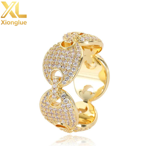 Hot Selling 7mm Width <b>Silver</b> Gold Plated Hop Brass Bling Zircon <b>Rings</b> for Weddings Anniversary Gift Party <b>Men</b> Women - Product Image 1