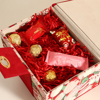 Carpetas de cartón hechas a mano de alta calidad, caja de embalaje portátil de franela de tulipán para presentación de regalo de dulces de boda y cumpleaños