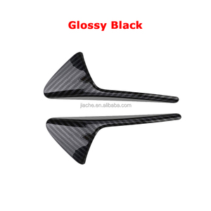 2PCS คาร์บอนไฟเบอร์แห้งด้านหน้ากล้องด้านข้าง Fender MARKER ฝาครอบด้านข้าง Grille Trim Badge สติกเกอร์สำหรับ <span class=keywords><strong>Tesla</strong></span> รุ่น <span class=keywords><strong>3</strong></span> S <span class=keywords><strong>X</strong></span> 2013-2019 - Product Image 4