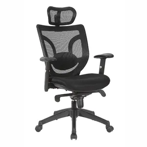 Kabel ergonomik ofis koltuğu görev kauçuk örgü uzun boylu insanlar için ergonomik ofis koltuğu