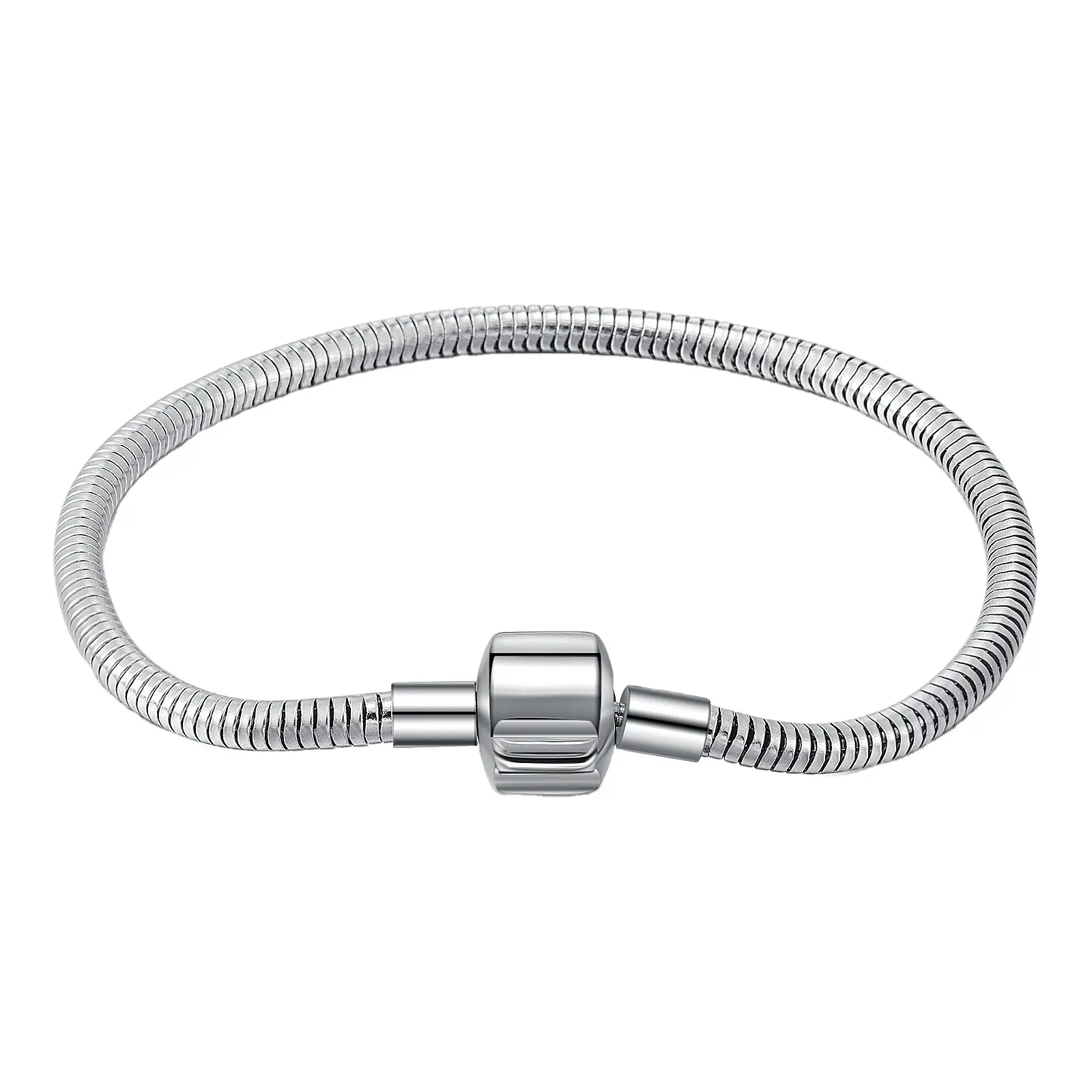 Amazon Hot Sale Diy Schattige Bedelarmband Zilveren Kleur Armband Bedels Sieraden Slangenketting Armband Voor Vrouwen Sieraden