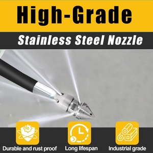 Boquilla Rotatoria de Acero Premium S para <span class=keywords><strong>Desatascar</strong></span> Drenajes, Rosca Hembra M22, 4 Orificios Delanteros y 6 Traseros, Boquilla de Alta Presión para Limpiar Tuberías - Product Image 4