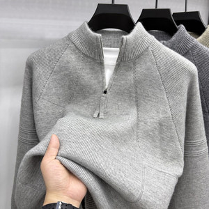 Sweat-shirt polaire personnalisé pour <span class=keywords><strong>homme</strong></span>, col roulé, demi-zip, quart-zip, coupe oversize, épaules tombantes, uni, idéal pour l'<span class=keywords><strong>hiver</strong></span> - Product Image 1