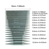 Ensemble d'aiguilles à tricoter circulaires interchangeables, 12 paires, 11 cm, aluminium argenté, amovibles, pour pulls, écharpes, travaux manuels de tissage DIY