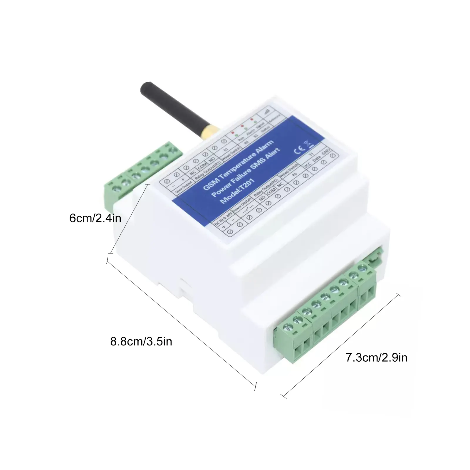 GSM 원격 릴레이 스위치 액세스 컨트롤러 T201 GSM 온도 경보 전원 상태 모니터링 정전 SMS 알람 2 릴레이 아웃