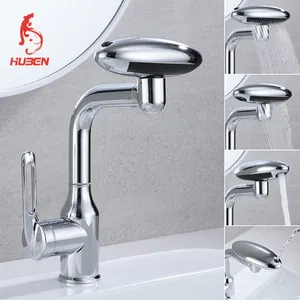 Selling New Design White Smart turn Round Spray Kitchen sink Faucet Waterfall Faucet Mixer