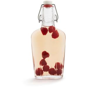 250ml 500ml Rectangular Flat clear Glass Flask Beverage apple <strong>Vinegar</strong> <strong>Bottles</strong> with Stainless Steel Flip Top - Product Image 3