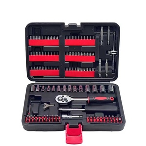 Kit d'outils combinés 216 pièces en acier au carbone avec cliquet, clés à douilles, tournevis et mallette de transport rigide pour réparation automobile - Product Image 5