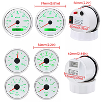 Ensemble de 6 jauges : Compteur de vitesse GPS 85 mm 120 MPH, Tachymètre 6000 tr/min et Jauge de carburant 52 mm, Température, Voltmètre, Huile pour Voiture et Bateau