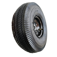 Factory Price 4.10/3.50-4 Pneumatic Rubber Tire with Metal Rim/oil Nozzle for Hand Truck/hand Cart/lawn Mower
