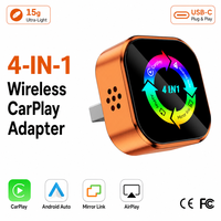 Adaptateur CarPlay sans fil 4 en 1 pour Android Auto, AirPlay, Mirror Link, USB-C, commande vocale, dongle