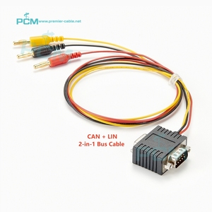 2-trong-1 D-Sub có thể xe buýt và LIN <span class=keywords><strong>bus</strong></span> Cable DB9 đến 3 chuối cắm cho dữ liệu logger thông tin liên lạc Analog chẩn đoán, có thể LIN Cáp - Product Image 1